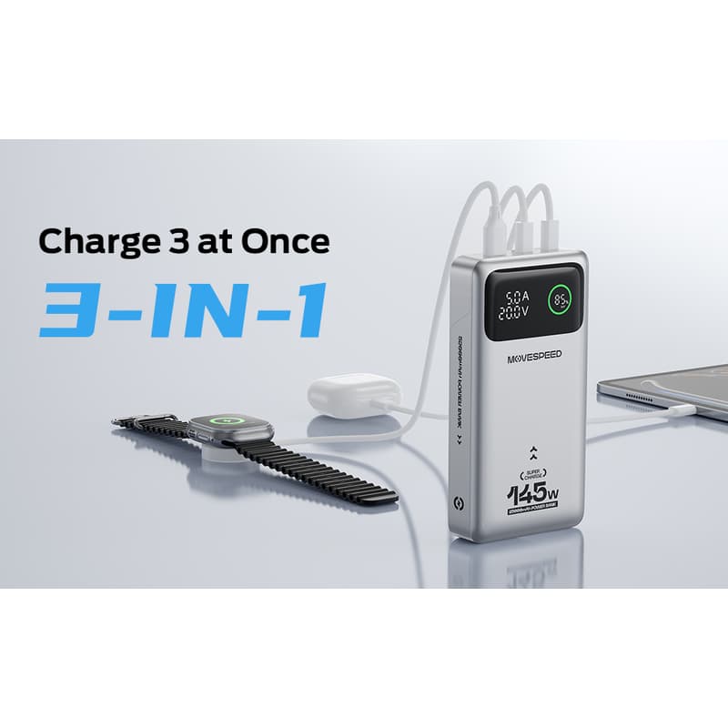 MoveSpeed 145W 25000mAh Power Bank for Laptops thumbnail 3