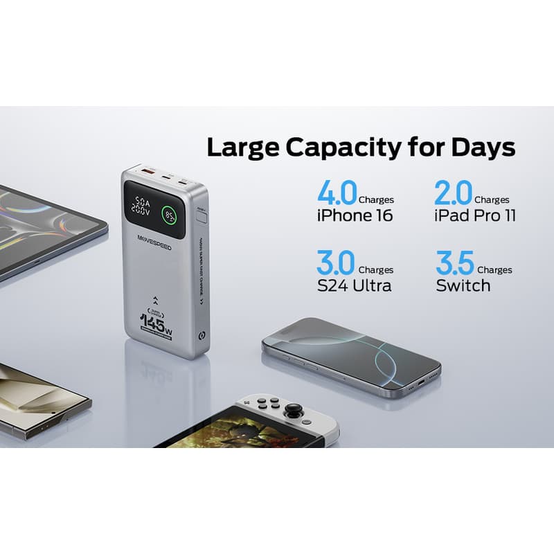 MoveSpeed 145W 25000mAh Power Bank for Laptops thumbnail 9