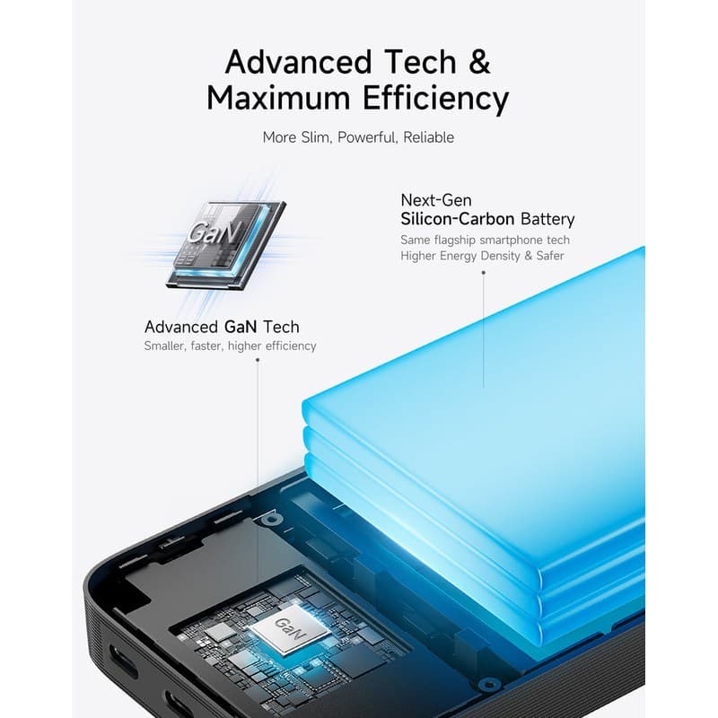 CUKTECH 15 Air 15000mAh GaN Power Bank with TFT Display thumbnail 3