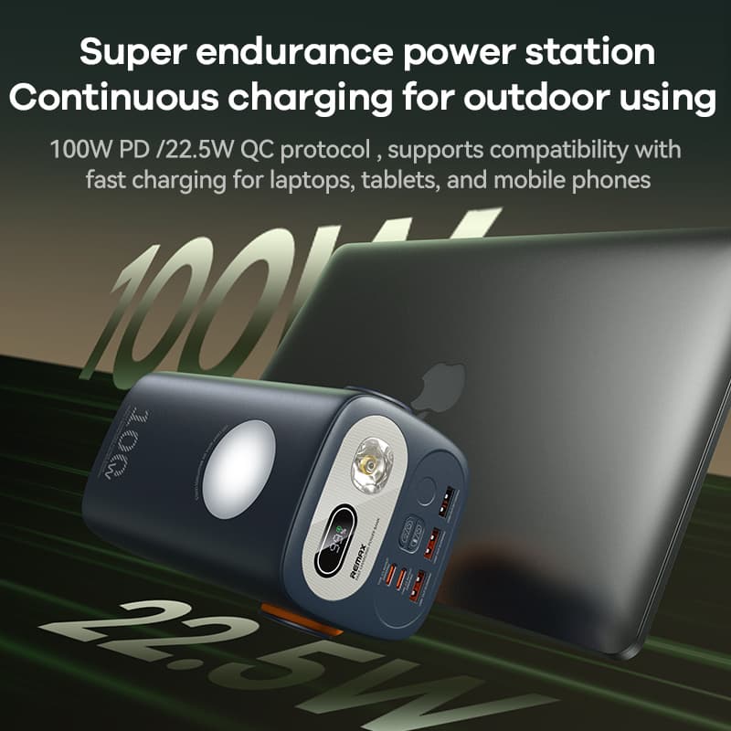 Remax 100W 60000mAh PD+QC Power Bank with LED Light thumbnail 2