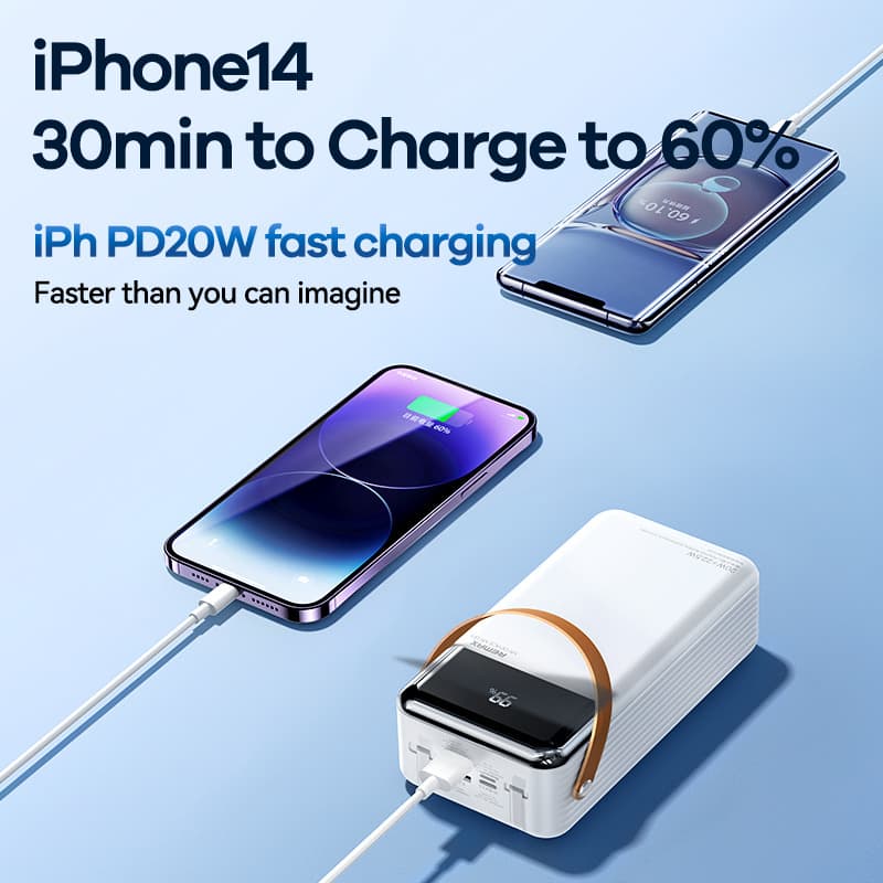 Remax 22.5W 60000mAh Power Bank with Built-in Cables & Light thumbnail 4