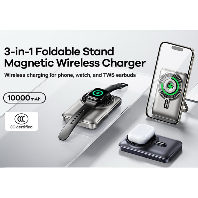 Remax 15W 10000mAh Magnetic Wireless Power Bank with Stand thumbnail 2